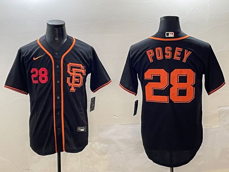 Men San Francisco Giants #28 Posey Black Game 2025 Nike MLB Jersey style 4